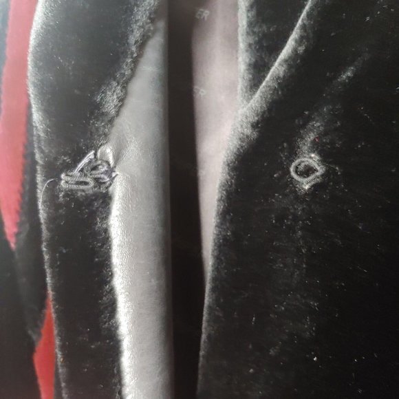 Vintage Borgessa Casper Womens Medium Coat Faux Fur USA Union Made Black Purple - Picture 14 of 15